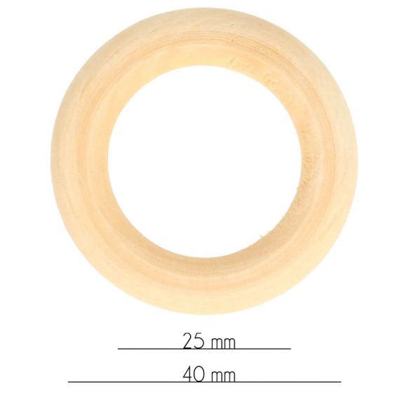 Houten ringen naturel buitenmaat 40 mm