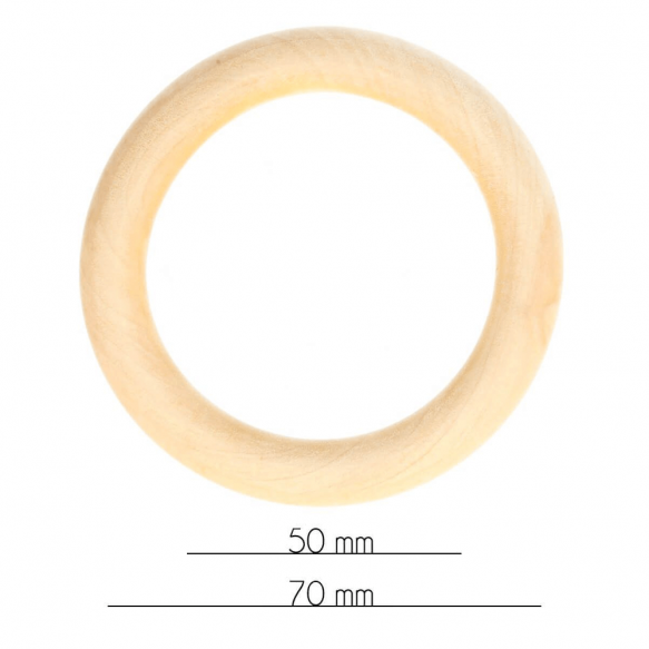 Houten ringen naturel buitenmaat 70 mm