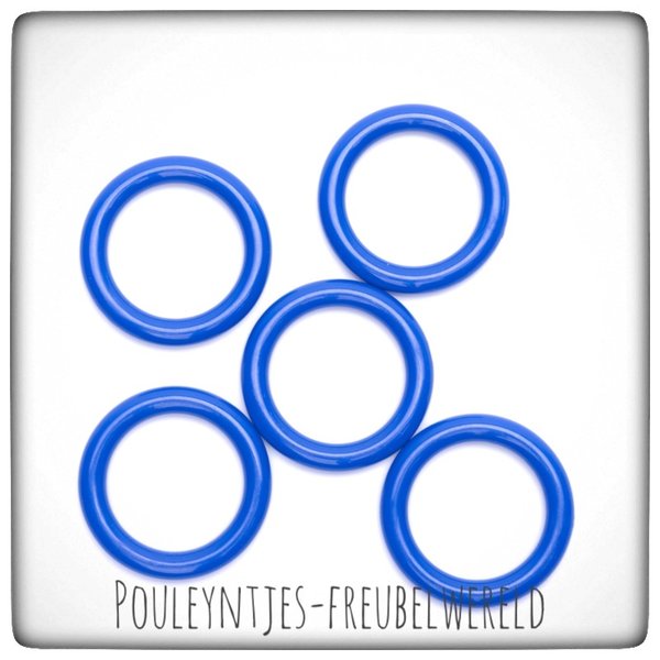 Plastic ringetje 40 mm - donker blauw
