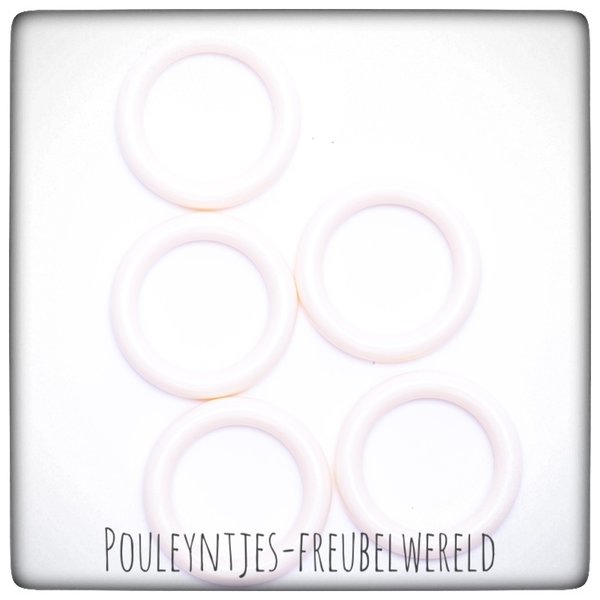 Plastic ringetje 40 mm - wit