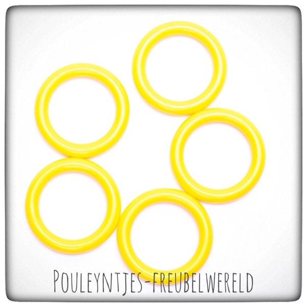 Plastic ringetje 40 mm - geel