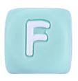 Siliconen letterkraal mint - F