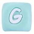 Siliconen letterkraal mint - G