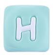 Siliconen letterkraal mint - H
