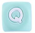 Siliconen letterkraal mint - Q