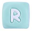 Siliconen letterkraal mint - R