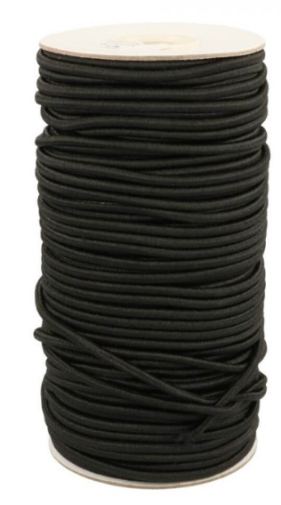 Koord elastiek zwart 3 mm - 1 meter