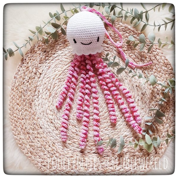 Olli Octopus - wit - roze