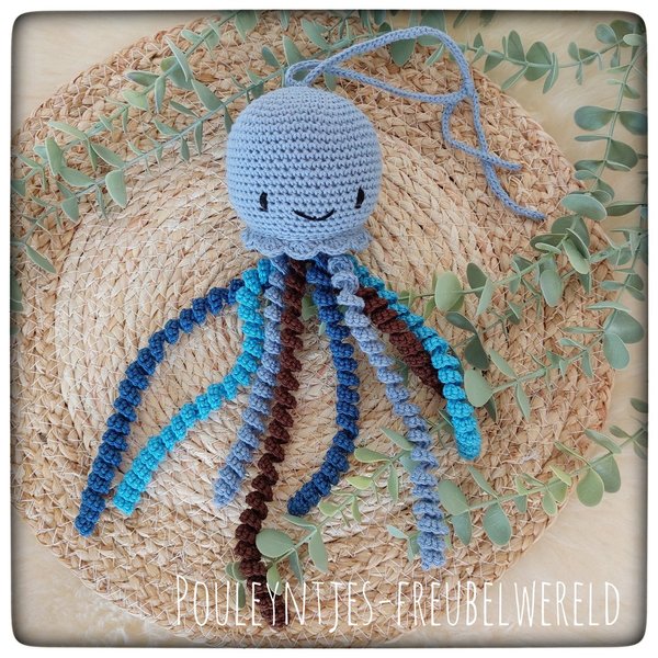 Olli Octopus - blauw - bruin